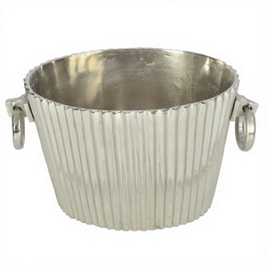 Large Silver Beverages Tub With Handles Bar Event Supplies Cold <b>Drinks</b> Champagne Whisky Bottles <b>Cooler</b> Ice Bucket Holiday Decor - Product Image 1