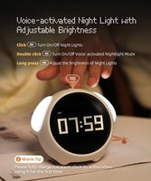Jam Alarm pintar anak-anak, arloji meja elektronik ekspresi lucu dengan kalender lampu malam, jam tangan digital dapat diisi ulang, hadiah anak-anak