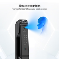 Cerradura Inteligente Tuya de Aleación de Aluminio con Reconocimiento Facial 3D, Huella Dactilar y Vena de la Palma, Videoportero para Puerta Exterior, Entrada sin Llave, Nube