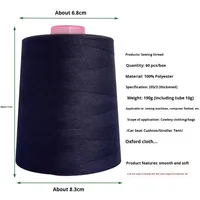 Hilo de Coser de Poliéster 20/3 de 190 g, Engrosado de Tres Capas, Multicolor, para Máquina de Coser y Coser Bolsos