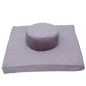 Coussin de méditation zafu carré en coton, pour yoga, haut de gamme, vente en gros