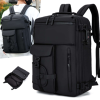 Sac à dos d'affaires haut de gamme unisexe grande capacité en tissu Oxford imperméable avec coussin d'air et compression sous vide pour ordinateur portable