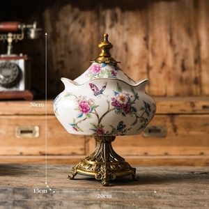 MSH European Luxury Style <strong>Ceramic</strong> Coffee Bean Candy <strong>Jewelry</strong> Jar for Villa - Product Image 4