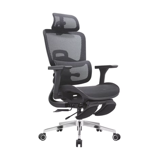 Moderner Luxuriöser Schwarzer Vollnetz Verstellbarer Ergonomischer Chefsessel mit Hoher Rückenlehne 3D-Kopfstütze 4D-Armlehne Fußstütze 5 Jahre Garantie - Product Image 1