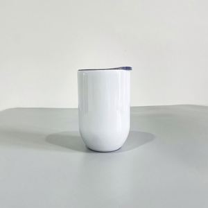 Mug à vin isotherme en acier inoxydable anti-fuite, brillant, 12 oz, forme œuf, droit, pour sublimation - Product Image 2