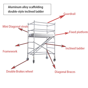 Échafaudage mobile en <span class=keywords><strong>aluminium</strong></span> <span class=keywords><strong>3M</strong></span> Hauteur debout V Fold Design Échafaudage industriel pliable pour la construction de bâtiments - Product Image 3