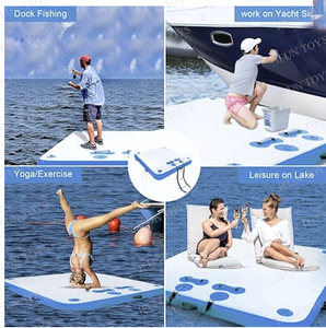 Plateforme flottante <span class=keywords><strong>gonflable</strong></span> avec échelle, pompe manuelle et plateforme flottante électrique - Product Image 2