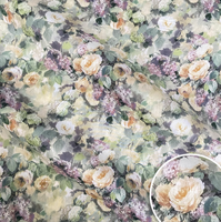 Tissu popeline 100% coton de luxe, haute densité, impression numérique personnalisée, design floral personnalisé pour robe d'été de créateur