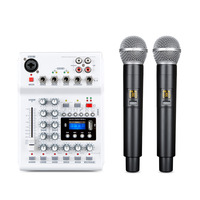 Mélangeur dj numérique/console audio, carte son USB pour micro, avec Studio UHF, sans fil, lot d'équipement multi-canaux