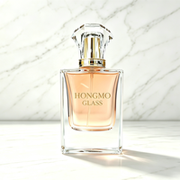 Flacon de parfum de luxe 50 ml, fond épais, atomiseur de parfum vide de haute qualité, flacon en verre transparent avec logo