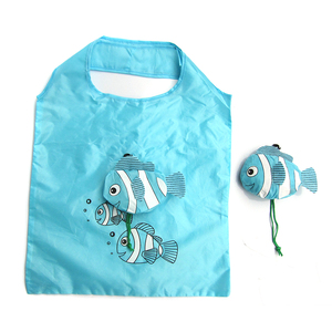 Nuovo logo personalizzato stampa promozionale poliestere <span class=keywords><strong>pesce</strong></span> shopping tote bag donna borsa pieghevole riutilizzabile drogheria eco shopping Bags stock - Product Image 2