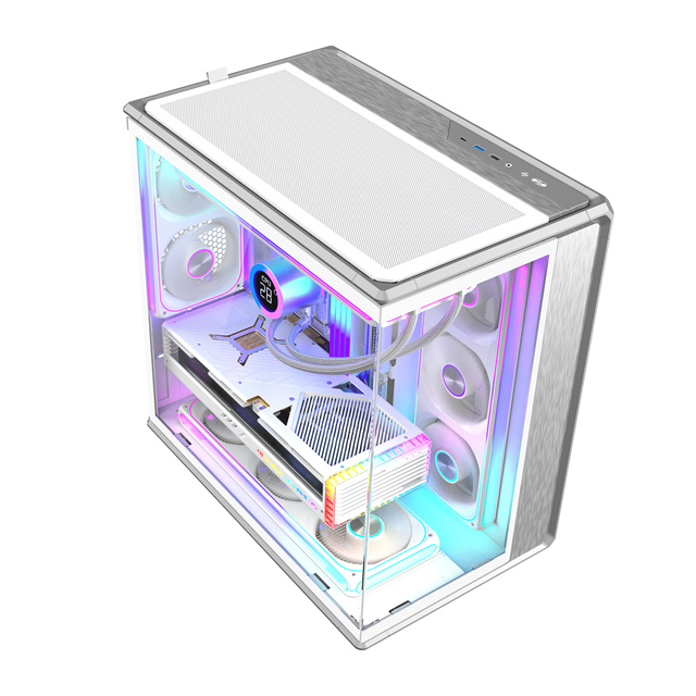 Atx Front Panel Tempered Glass Gabinete Gamer Cooler Master Deluxe RGB Cpu Cabinet Tower Gaming Box Case
