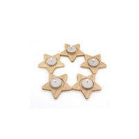 Base de Madera Personalizada para Decoración del Hogar, Portavelas en Forma de Estrella, Base en Forma de Estrella, Adecuada para Bodas y la Vida Diaria