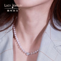 Collier de perles d'eau douce naturelles AAAA de haute qualité en argent sterling 925 avec fermoir en forme de rose, style vintage, NGTC