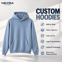 Sweat à capuche bleu poudré personnalisé de qualité supérieure avec logo tonal sur la poitrine, en coton doux, motif graphique lettré, style streetwear minimaliste décontracté, vente en gros