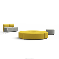 Ensemble de canapés modulaires modernes, canapé d'angle en velours de forme ronde pour bureau, hall d'accueil, salle d'attente, espace de détente