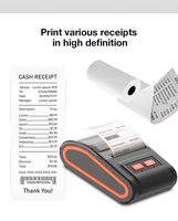 Imprimante thermique de reçus QS-5808 Mini 58 mm, imprimante portable POS58 pour étiquettes de codes-barres, format de poche, en stock