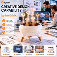 HYGEA 2026 Nouveau Humidificateur Ultrasonique Télécommandé, Diffuseur à Effet Flamme 3D, Son Dynamique, Minuterie, Brume de Méduse, Essentiel