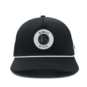 5 Panel High Quality Unisex Casual Wear Golf Hat With Custom Rubber Logo Sporty Laser Cut Holes - Product Image 1