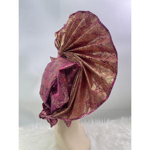 Turban en velours Aso Oke pour femmes, bonnet musulman, foulards islamiques, turban Aso Oke - Product Image 3