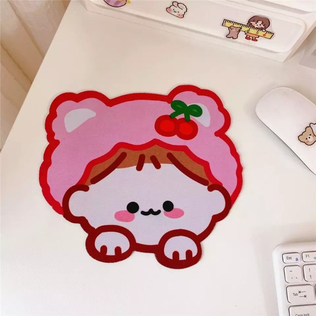 Kawaii Rabbit Cute Customized logo Rubber Mouse Pad Cartoon Bear Mouse Mats for Students