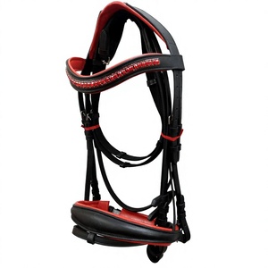 Bridons en cuir personnalisables à points fantaisie, très demandés, avec quincaillerie en acier inoxydable, modèle MVE-LB220, emballage en polybag - Product Image 1