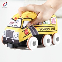 STEM Bayi RC Spons Lembut Remote Control Bus Sekolah Pendidikan Roda Kemudi Bayi Kain Mobil Mainan dengan Cahaya dan Musik