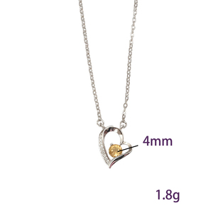 9 collares sencillos de plata de ley 925 con piedras naturales de corte redondo de 4 mm en forma de corazón, regalos de joyería para el Día de San Valentín para mujeres - Product Image 6