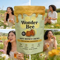 Gomitas de Miel Superalimento de Marca Propia, Apoyo para el Bienestar y la Energía, Polen de Abeja y Propóleo, Suplemento Sin Gluten, Dulces de Gomitas de Abeja