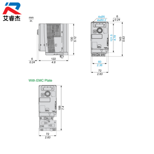 Convertidor de frecuencia Schneider nuevo y original ATV320U04M2C, serie ATV320, monofásico, 220V, 0.37KW, controlador industrial compacto. - Product Image 3