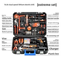N19 Kit d'outils pour la maison avec perceuse électrique, outils de réparation multifonctions pour l'entretien électrique et quotidien