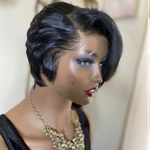 Wholesale 6 Inch 8 Inch Pixie Cut Short Lace Front <strong>Wig</strong> Under 100% <strong>Cheap</strong> Human Hair Pixie <strong>Wig</strong> for Black Women - Product Image 2