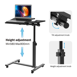 Carrito Móvil Ergonómico Universal para Laptop, <span class=keywords><strong>Mesa</strong></span> Ajustable en Altura para Laptop y <span class=keywords><strong>TV</strong></span> con <span class=keywords><strong>Ruedas</strong></span> - Product Image 4