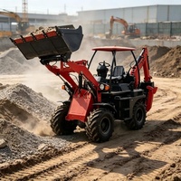 Backhoe Loader Mini Diesel 4x4 Murah 35-10 dengan Tenaga 37KW, Kapasitas Bucket 0.1m, dan Waktu Siklus Total 5 Detik yang Cepat