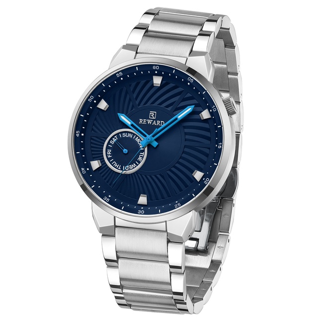 REWARD Brand Quartz Watches for Men Luxury Black Color Stainless Steel Quartz Watches Waterproof  Wheel Custom Clocks logo