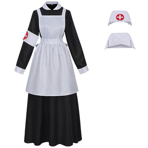 Disfraz <span class=keywords><strong>de</strong></span> Enfermera Vintage <span class=keywords><strong>para</strong></span> Mujer, Vestido con Delantal Azul y Rojo <span class=keywords><strong>de</strong></span> Manga Larga, Uniforme Médico Victoriano, Traje <span class=keywords><strong>para</strong></span> <span class=keywords><strong>Fiesta</strong></span> <span class=keywords><strong>de</strong></span> Halloween - Product Image 2