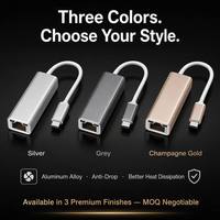 Adaptador USB C a RJ45 Gigabit de 1000Mbps, Convertidor LAN USB3.1 de Aluminio para Juegos y Oficina, Sin Retrasos, Compatible con Mac, Windows y Linux