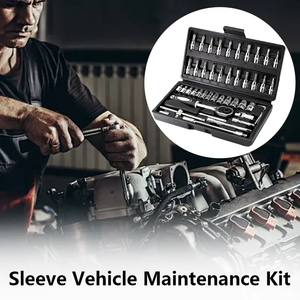 46-Piece Socket Ratchet Wrench Set Metric khoan ổ cắm mở rộng Rod tay công cụ Hộp túi sửa chữa xe vườn - Product Image 2
