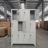 Armoire de rangement métallique robuste à 12 portes pour vestiaire scolaire, bureau ou salle de sport