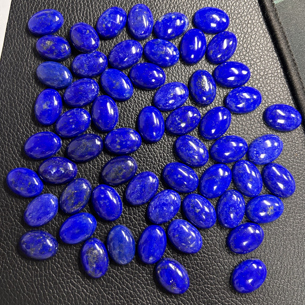 Wholesale Natural Lapis Lazuli Stone Oval FlatバックCabochon Beads