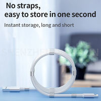 Câble USB Type-C magnétique à enroulement automatique 60W PD Charge rapide Tressé en nylon Anti-emmêlement Compatible iOS iPhone 15 16 et Samsung S24