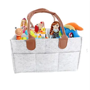 Cảm thấy bé có thể tháo rời ngăn Nursery lưu trữ tã Caddy với PU da xử lý