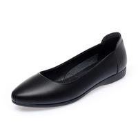 Sepatu Kerja Wanita Xuanhui New Trend Pointed Toe, Pumps Profesional, Flat 2cm Hak Rendah, Warna Hitam