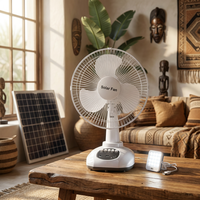 Ventilateur de refroidissement à air de 12 pouces, ventilateur portable à énergie solaire avec fonctionnement silencieux et conception alimentée par batterie, ventilateur de table solaire