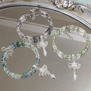 Trendy Style Chinese Pastoral Hanfu <b>Beaded</b> <b>Bracelets</b> for Women Hollow Fan Charm <b>Bracelet</b> Natural Crystal Gemstone Beads <b>Bracelet</b> - Product Image 1