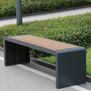 Panca Moderna <span class=keywords><strong>da</strong></span> Esterno con Struttura KD, Sedia Lunga in WPC per Parco, Panca <span class=keywords><strong>da</strong></span> <span class=keywords><strong>Giardino</strong></span> in Acciaio Zincato 1.5m 1.8m, Seduta Pubblica Stradale - Product Image 3
