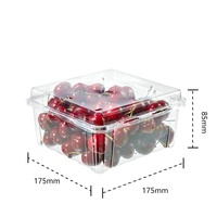 Boîte d'emballage pour fruits en plastique PET transparent, écologique, jetable, 32 oz, pour emporter, à clapet