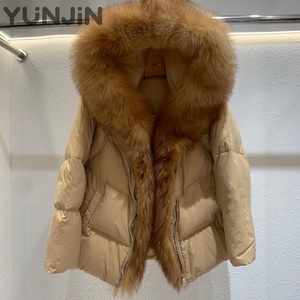 <span class=keywords><strong>Veste</strong></span> d'hiver de luxe pour <span class=keywords><strong>femme</strong></span> avec capuche en vraie fourrure de renard, <span class=keywords><strong>grande</strong></span> <span class=keywords><strong>taille</strong></span>, doudoune en duvet de canard blanc, parka de créateur, vêtements épais et fourrés - Product Image 1
