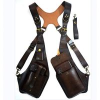 Portefeuille de sécurité vintage en cuir pour homme, sac de voyage, holster caché sous le bras, sac à bandoulière pirate, étui pour téléphone, portefeuilles, sacs