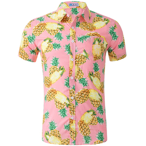 <span class=keywords><strong>Amazon</strong></span> accueilli hommes coton hawaïenne chemise décontractée à manches courtes - Product Image 3